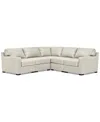 Macy's Radley 101" 5-pc. Leather Square Corner L Shape Modular Sectional, Created For  In Coconut Milk