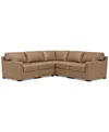 Macy's Radley 101" 5-pc. Leather Square Corner L Shape Modular Sectional, Created For  In Light Natural