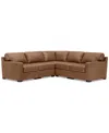 Macy's Radley 101" 5-pc. Leather Square Corner L Shape Modular Sectional, Created For  In Light Tan