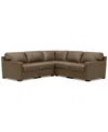MACY'S RADLEY 101" 5-PC. LEATHER SQUARE CORNER L SHAPE MODULAR SECTIONAL, CREATED FOR MACY'S