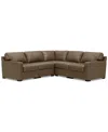 Macy's Radley 101" 5-pc. Leather Square Corner L Shape Modular Sectional, Created For  In Sand