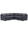 Macy's Radley 101" 5-pc. Leather Square Corner L Shape Modular Sectional, Created For  In Slate Grey