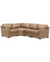 Macy's Radley 101" 4-pc. Leather Corner Sectional, Created For  In Light Natural