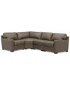 Macy's Radley 113" 5-pc. Leather Wedge L Shape Modular Sectional, Created For  In Medium Brown