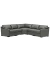 Macy's Radley 148" 5-pc. Leather Wedge L Shape Modular Sectional, Created For  In Anthracite