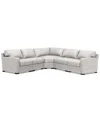 Macy's Radley 113" 5-pc. Leather Wedge L Shape Modular Sectional, Created For  In Ash
