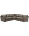 Macy's Radley 113" 5-pc. Leather Wedge L Shape Modular Sectional, Created For  In Brown