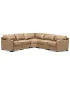 MACY'S RADLEY 113" 5-PC. LEATHER WEDGE L SHAPE MODULAR SECTIONAL, CREATED FOR MACY'S
