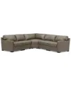 Macy's Radley 113" 5-pc. Leather Wedge L Shape Modular Sectional, Created For  In Medium Brown