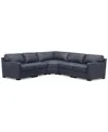 Macy's Radley 113" 5-pc. Leather Wedge L Shape Modular Sectional, Created For  In Slate Grey