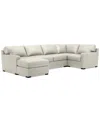 MACY'S RADLEY 136" 4-PC. LEATHER SQUARE CORNER MODULAR CHAISE SECTIONAL, CREATED FOR MACY'S