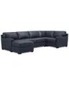 MACY'S RADLEY 136" 4-PC. LEATHER SQUARE CORNER MODULAR CHAISE SECTIONAL, CREATED FOR MACY'S