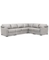 Macy's Radley 113" 4-pc. Leather Wedge Sectional, Created For  In Ash