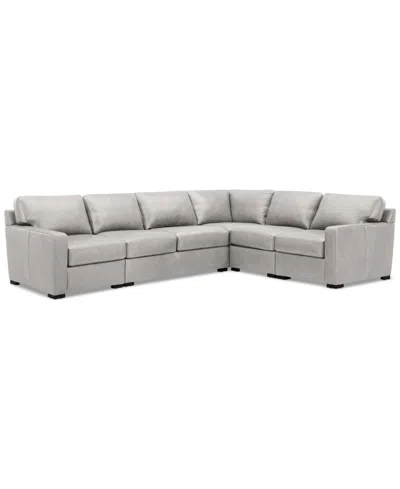 MACY'S RADLEY 136" 5-PC. LEATHER SQUARE CORNER L SHAPE MODULAR SECTIONAL
