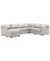 MACY'S RADLEY 136" 5-PC. LEATHER SQUARE CORNER MODULAR CHASE SECTIONAL, CREATED FOR MACY'S