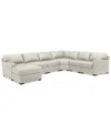 MACY'S RADLEY 141" 6-PC. LEATHER WEDGE MODULAR CHAISE SECTIONAL, CREATED FOR MACY'S