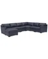 MACY'S RADLEY 141" 6-PC. LEATHER WEDGE MODULAR CHAISE SECTIONAL, CREATED FOR MACY'S