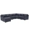 Macy's Radley 148" 5-pc. Leather Wedge Modular Chase Sectional, Created For  In Slate Grey