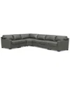 Macy's Radley 148" 5-pc. Leather Wedge L Shape Modular Sectional, Created For  In Anthracite