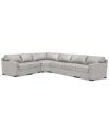 Macy's Radley 148" 5-pc. Leather Wedge L Shape Modular Sectional, Created For  In Ash