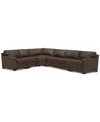 MACY'S RADLEY 148" 5-PC. LEATHER WEDGE L SHAPE MODULAR SECTIONAL, CREATED FOR MACY'S