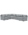 Macy's Radley 148" 5-pc. Leather Wedge L Shape Modular Sectional, Created For  In Light Grey