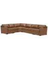 MACY'S RADLEY 148" 5-PC. LEATHER WEDGE L SHAPE MODULAR SECTIONAL, CREATED FOR MACY'S