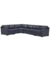 MACY'S RADLEY 148" 5-PC. LEATHER WEDGE L SHAPE MODULAR SECTIONAL, CREATED FOR MACY'S