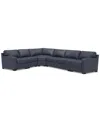 Macy's Radley 148" 5-pc. Leather Wedge L Shape Modular Sectional, Created For  In Slate Grey
