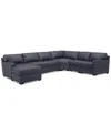 MACY'S RADLEY 148" 5-PC. LEATHER WEDGE MODULAR CHASE SECTIONAL, CREATED FOR MACY'S