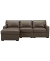 Macy's Radley 3-pc. Leather Modular Chaise Sectional, Created For  In Chocolate