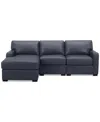 MACY'S RADLEY 3-PC. LEATHER MODULAR CHAISE SECTIONAL, CREATED FOR MACY'S