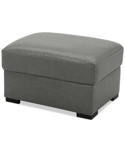 Macy's Radley 32" Leather Ottoman, Created For  In Anthracite