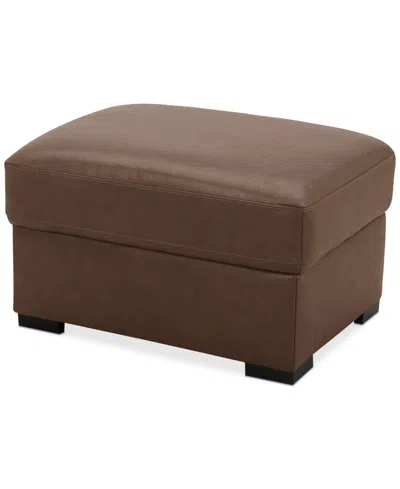 Macy's Radley 32" Leather Ottoman, Created For  In Brown