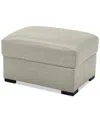 Macy's Radley 32" Leather Ottoman, Created For  In Coconut Milk