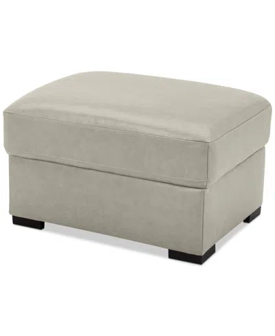 Macy's Radley 32" Leather Ottoman, Created For  In Coconut Milk