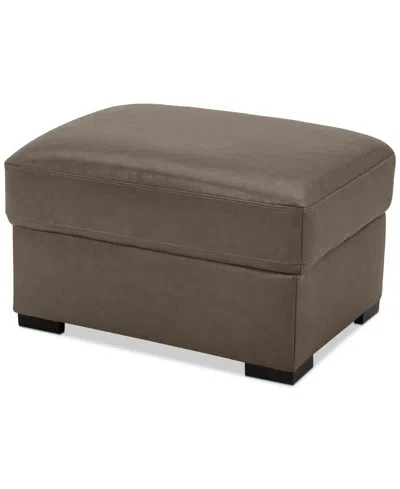 Macy's Radley 32" Leather Ottoman, Created For  In Medium Brown