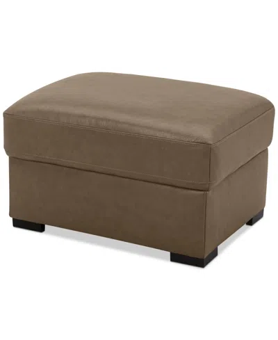 Macy's Radley 32" Leather Ottoman, Created For  In Sand