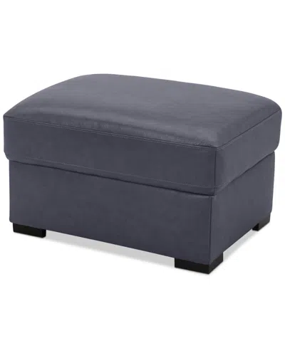 Macy's Radley 32" Leather Ottoman, Created For  In Slate Grey