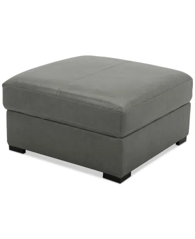 Macy's Radley 36" Leather Storage Ottoman, Created For  In Gray