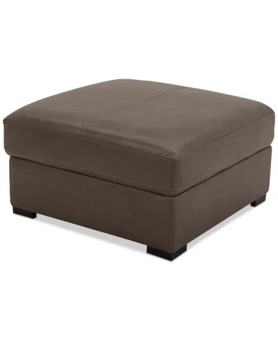 Macy's Radley 36" Leather Storage Ottoman, Created For  In Brown