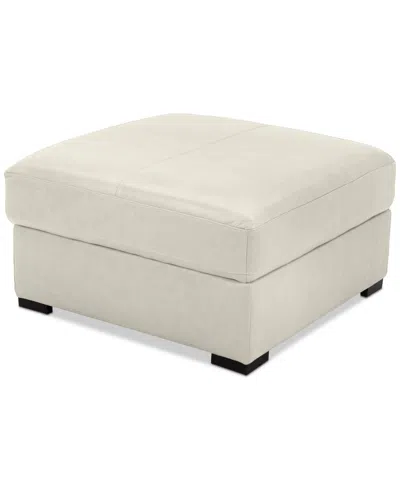Macy's Radley 36" Leather Storage Ottoman, Created For  In Coconut Milk