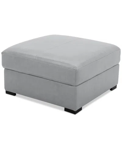 Macy's Radley 36" Leather Storage Ottoman, Created For  In Light Grey