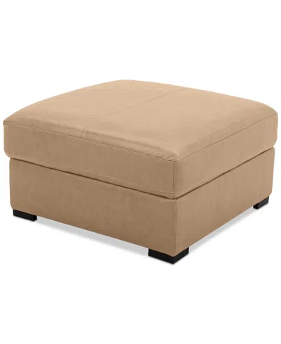 Macy's Radley 36" Leather Storage Ottoman, Created For  In Light Natural