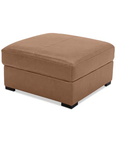 Macy's Radley 36" Leather Storage Ottoman, Created For  In Light Tan