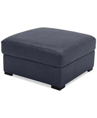 Macy's Radley 36" Leather Storage Ottoman, Created For  In Navy