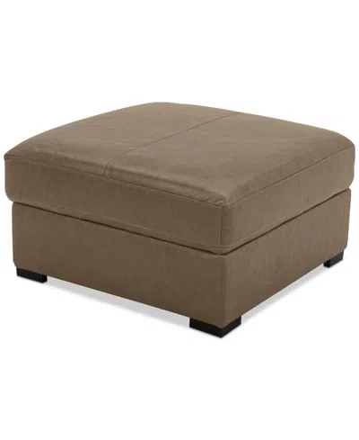 Macy's Radley 36" Leather Storage Ottoman, Created For  In Sand
