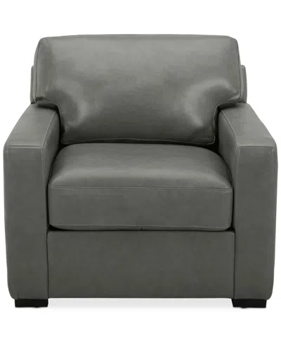Macy's Radley 38" Leather Chair, Created For  In Anthracite