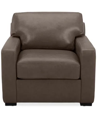 Macy's Radley 38" Leather Chair, Created For  In Brown
