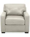 Macy's Radley 38" Leather Chair, Created For  In Coconut Milk